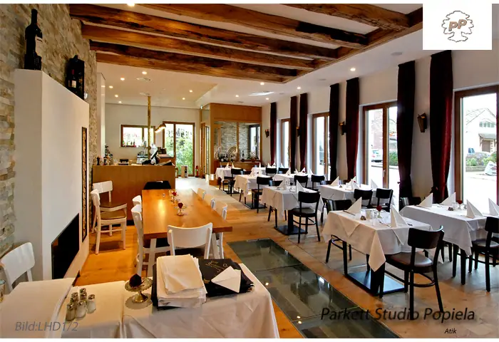 Übergänge und Laufwege im eingerichteten Restaurant